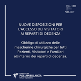 Nuove disposizioni per l’accesso dei visitatori ai reparti di degenza