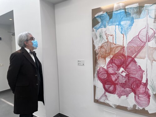 Il Maestro Peppe Vessicchio visita la mostra 
