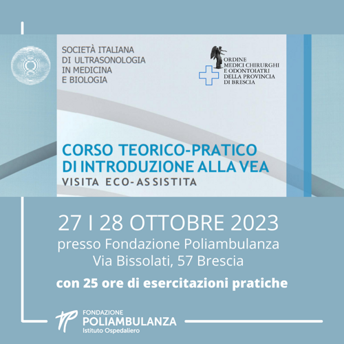 27-28 Ottobre: Corso teorico-pratico di introduzione alla vea visita eco-assistita proposto da SIUMB