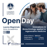 Biotecnologie e Medicina, il 7 marzo l’Open Day dell’Università Cattolica per la Laurea in Innovations in Biotechnology applied to regenerative medicine