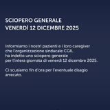 SCIOPERO GENERALE VENERDÌ 12 DICEMBRE 2025