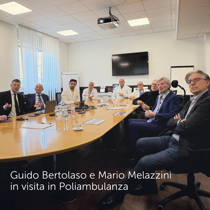 Guido Bertolaso e Mario Melazzini in visita in Poliambulanza