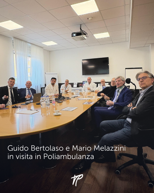 Guido Bertolaso e Mario Melazzini in visita in Poliambulanza