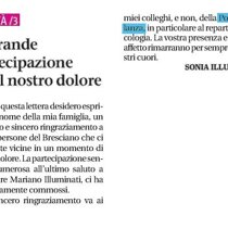 La grande partecipazione per il nostro dolore
