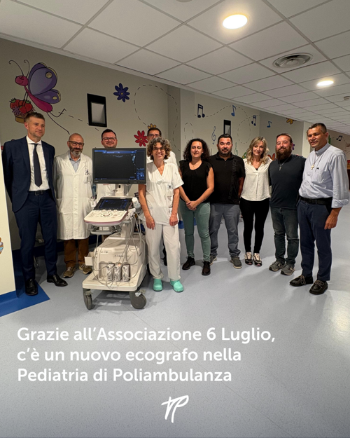 Nuovo ecografo per la Pediatria: Poliambulanza e Associazione 6 Luglio ancora insieme per la cura dei più piccoli