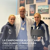 LA CAMPIONESSA ALICE D’AMATO, ORO OLIMPICO PARIGI 2024: INTERVENTO ORTOPEDICO RIUSCITO