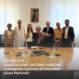 Cura e vita – Associazione Antonio Sarcina: consegnato il premio al miglior infermiere laureato