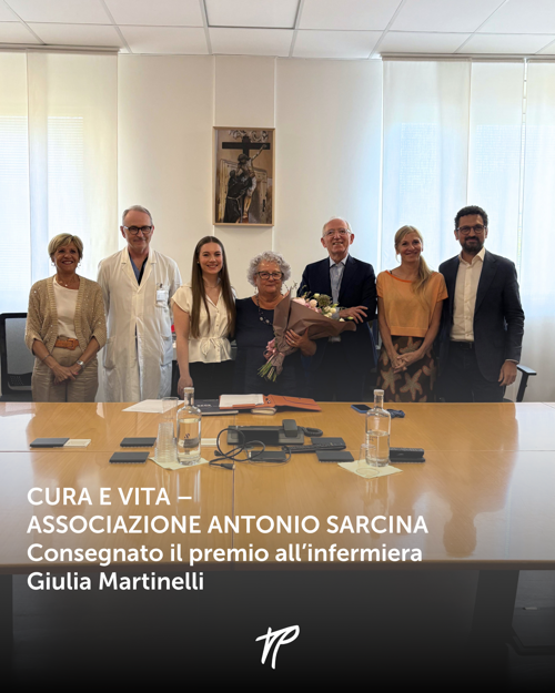 Cura e vita – Associazione Antonio Sarcina: consegnato il premio al miglior infermiere laureato